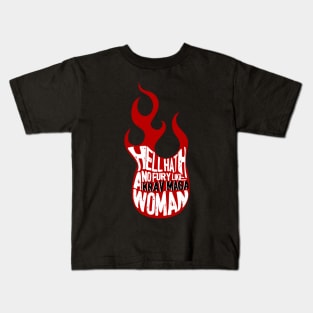 Krav Maga Gift Ideas for Women with Flames Kids T-Shirt